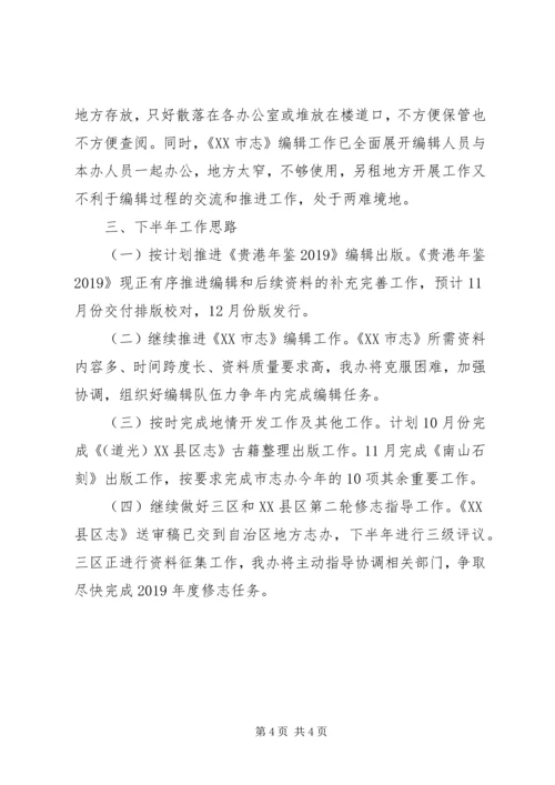 市志办XX年上半年工作总结及下半年工作计划 (2).docx