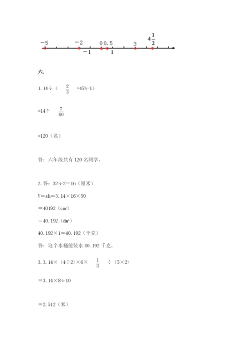 人教版数学六年级下册试题期末模拟检测卷附完整答案（典优）.docx