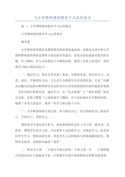 当小学教师继续教育个人总结范文.docx