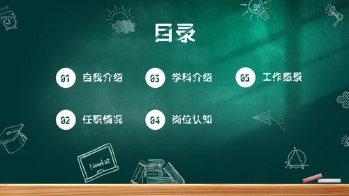 黑板风教师自我介绍PPT模板