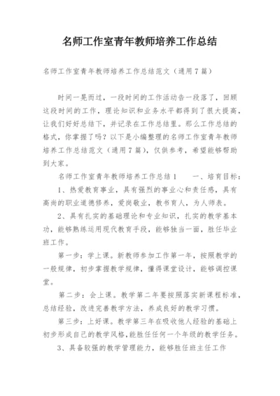 名师工作室青年教师培养工作总结.docx