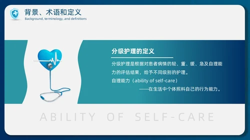 蓝色简约商务护士医务分级护理制度培训总结PPT