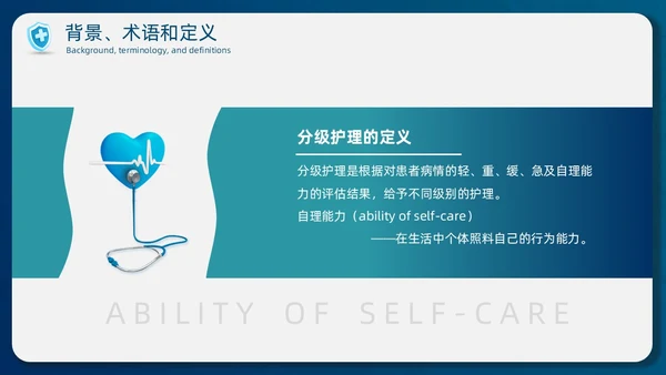 蓝色简约商务护士医务分级护理制度培训总结PPT