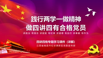 践行四讲四有争做合格党员专题讲座PPT