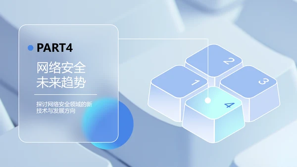 蓝色玻璃风网络安全教育PPT模板