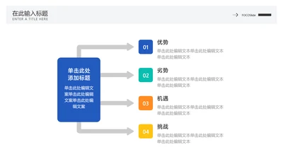 简约风总分关系4项PPT图文页