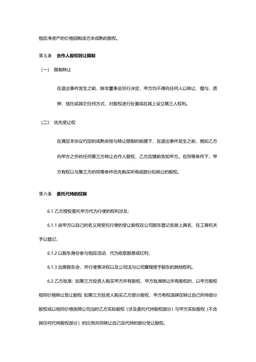 合伙人股权授予协议代持.docx