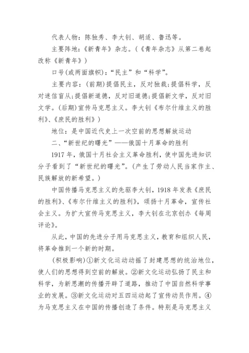 初二历史重要知识点总结归纳.docx