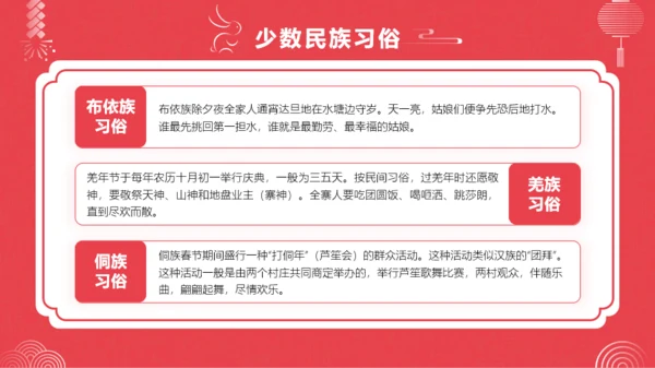 红金渐变阴影中国风春节习俗节日庆典模板