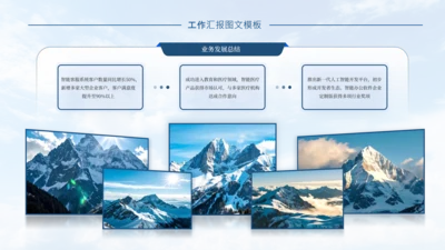 蓝色商务风工作汇报图文页