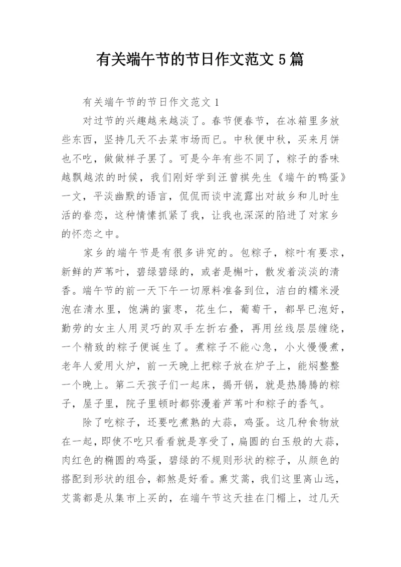 有关端午节的节日作文范文5篇.docx