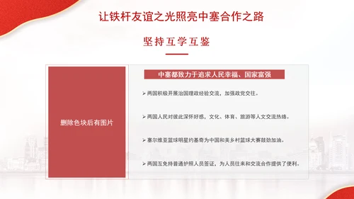 让铁杆友谊之光照亮中塞合作之路政治学习日主题PPT课件
