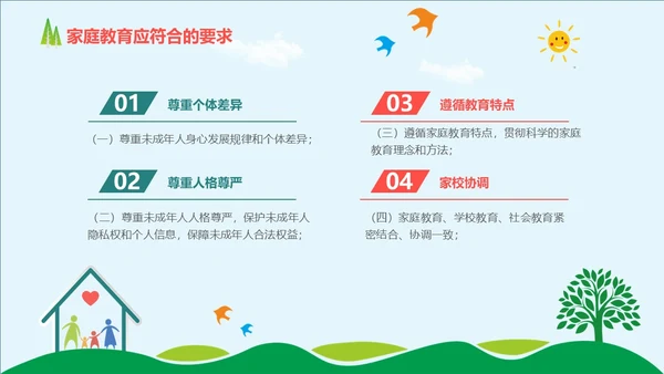 简约风格 教育始于家庭 与孩子一起成长 家庭教育培训PPT