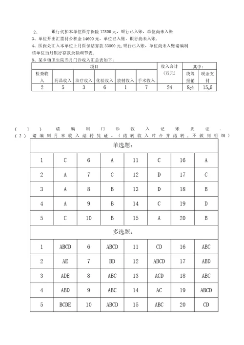 基层医疗卫生机构财务培训试题及答案