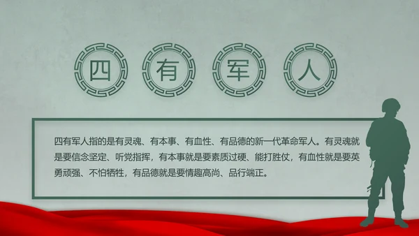 迷彩风八一军事士兵突击拓展心得PPT