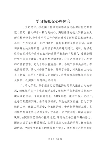 学习杨佩侃心得体会.docx