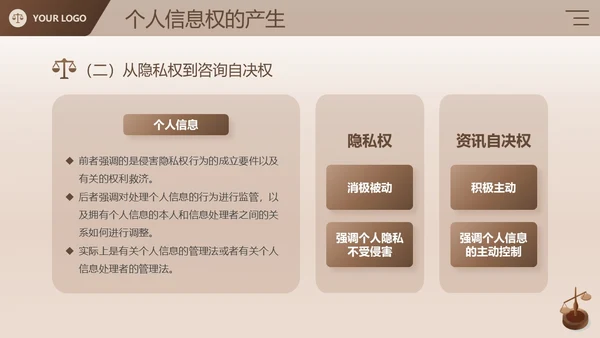 棕色简约商务风企业法律宣传培训个人信息保护法课件PPT模板