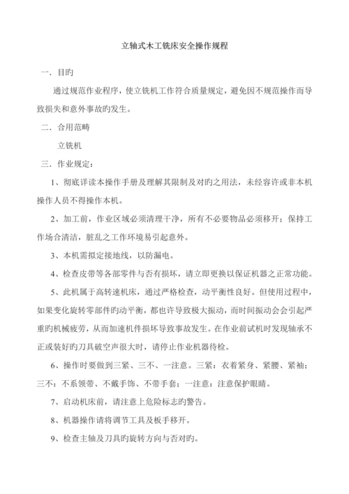 家具厂安全操作专题规程汇编.docx