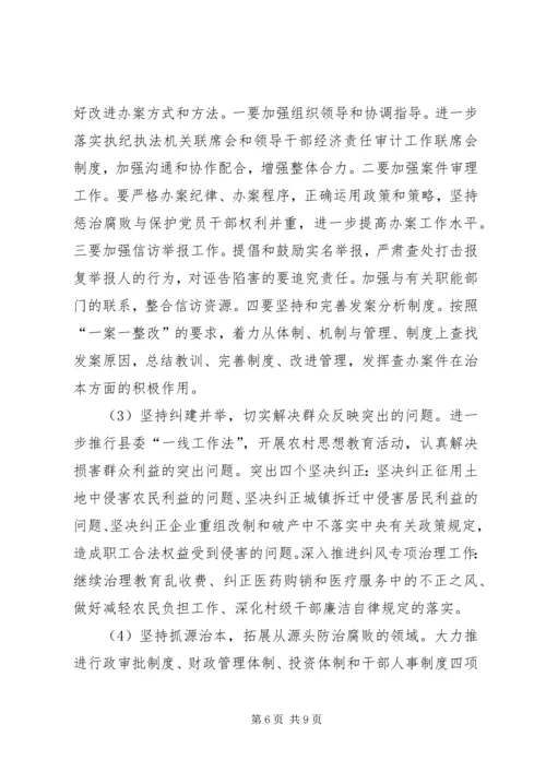 县纪检监察工作情况汇报及明年工作思路.docx