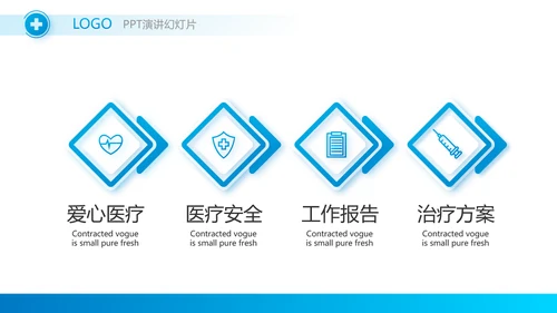 蓝色简约大方医生述职报告动态PPT
