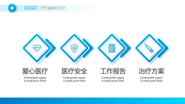 蓝色简约大方医生述职报告动态PPT