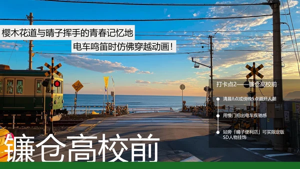 现代简约风日本镰仓旅游攻略PPT模板