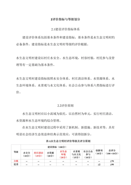 江西省水生态文明村建设评价细则.docx