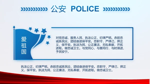 蓝色大气公安警察年终工作总结述职报告动态PPT模板