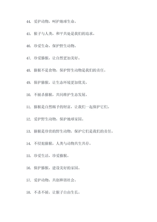 猕猴保护动物的标语