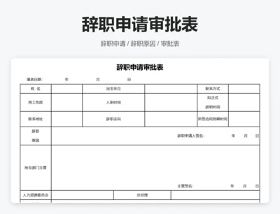 辞职申请审批表