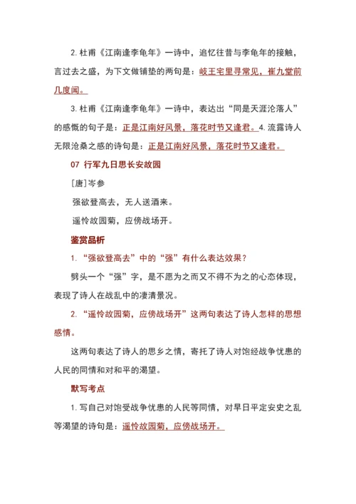 部编版七年级上册古诗词必记考点.docx