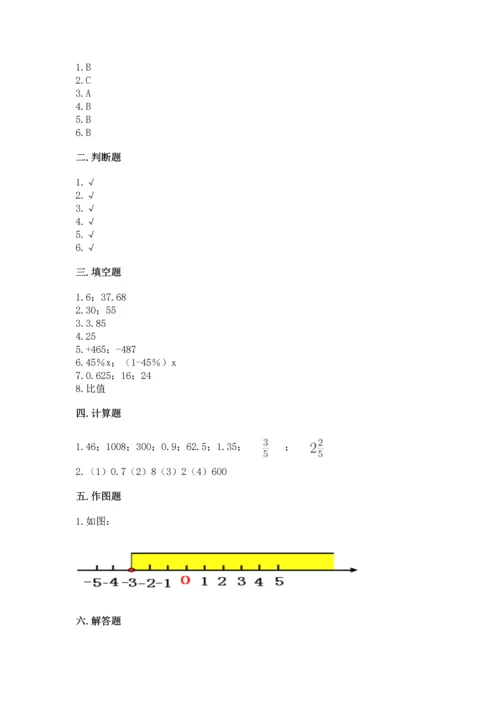 小学数学试卷六年级下册期末测试卷附参考答案（模拟题）.docx