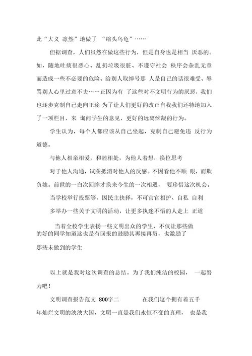 文明调查报告