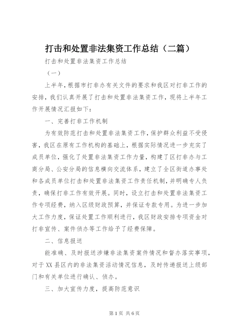 打击和处置非法集资工作总结（二篇）.docx