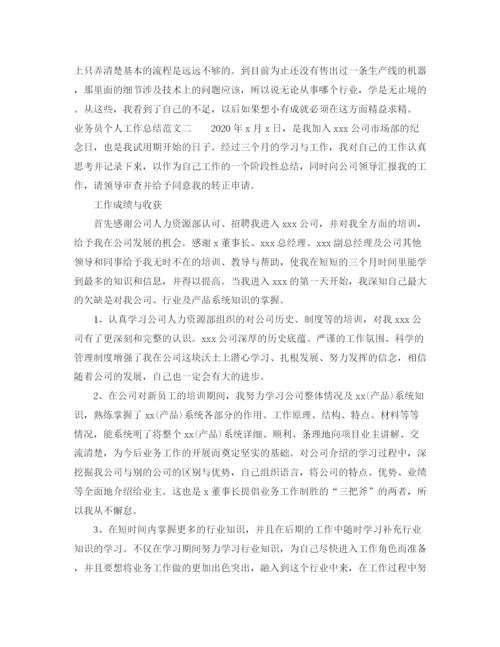 精编之业务员个人工作总结范本.docx