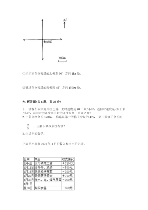 景谷傣族彝族自治县六年级下册数学期末测试卷及答案1套.docx