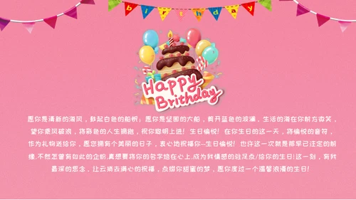 儿童生日快乐电子相册通用PPT模板