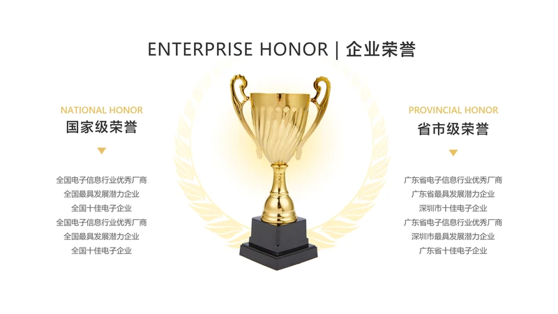 简约风企业荣誉单页PPT内容页