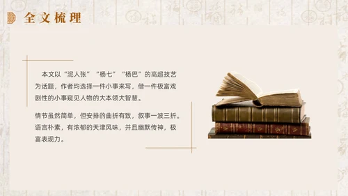 黄色简约中式风俗世奇人课件