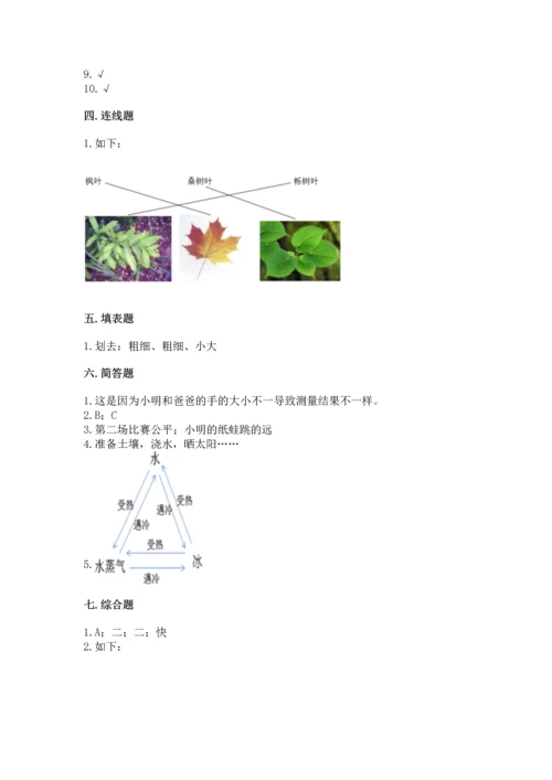 教科版科学一年级上册期末测试卷附答案（巩固）.docx