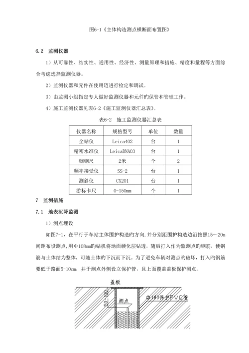 地铁车站基坑监测专题方案.docx