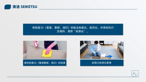 蓝色简约商务公司现场6S管理培训PPT模板