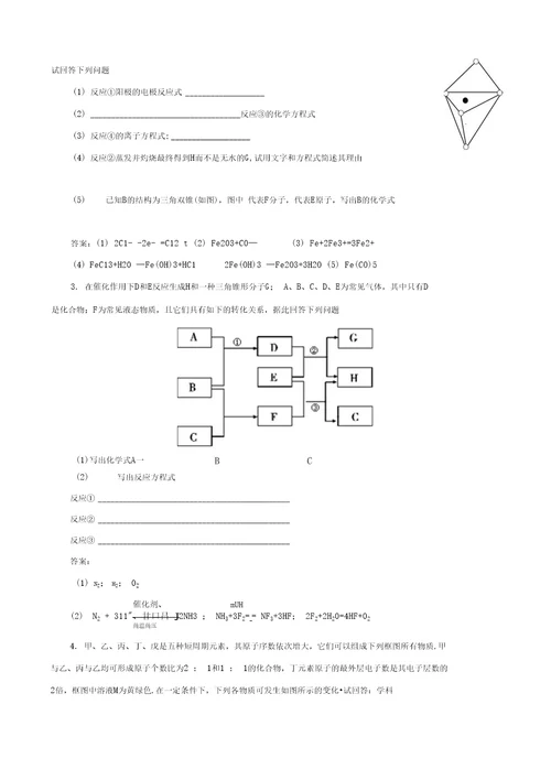 [精题分解]高考化学考前重点题型专项训练—无机推断