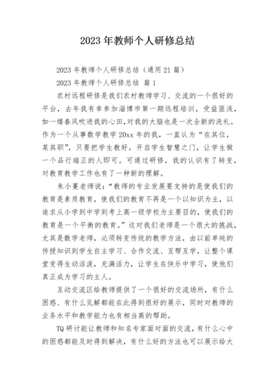 2023年教师个人研修总结.docx