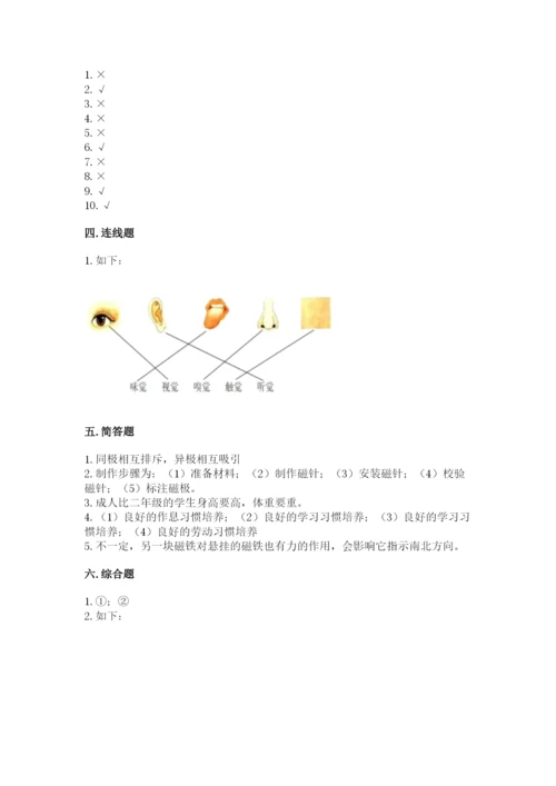 教科版小学科学二年级下册 期末测试卷参考答案.docx