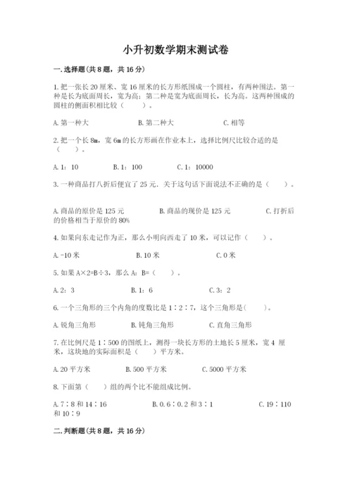 小升初数学期末测试卷精品【有一套】.docx