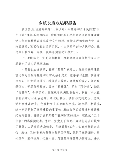 乡镇长廉政述职报告.docx