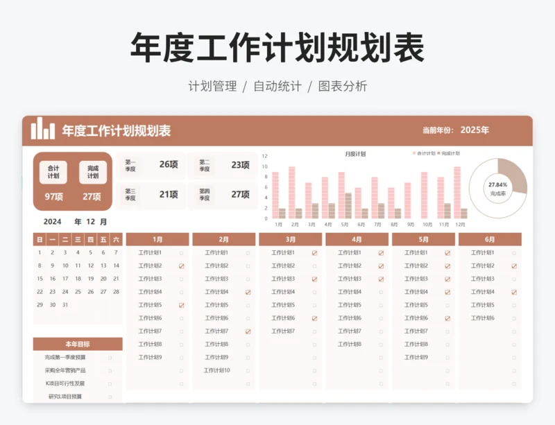 年度工作计划规划表