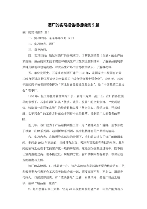 酒厂的实习报告模板锦集5篇.docx