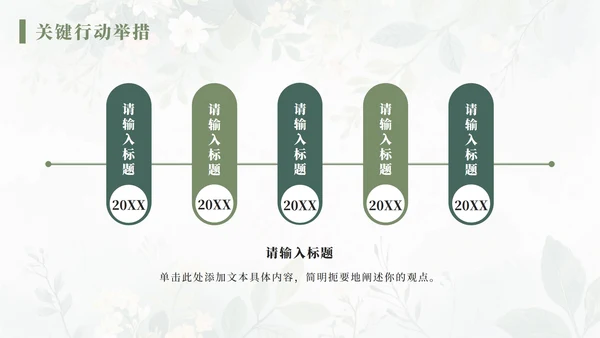 绿色水彩小清新花团锦簇汇报PPT模板